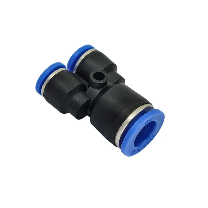 Color: Blue, Specification: 1/2" - 1PCS PW Y-type Pneumatic fitting Reducing Tee Straight Through 4 to 12mm plastic hose quick couplings