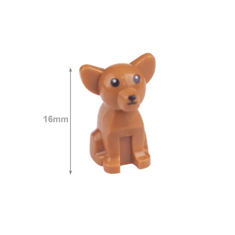 Color: Yellow - MOC City Animal Building Block Figures Hare Dairy Cow Squirrel Dolphin Pug DIY Farm Street View Accessories Bricks Toys Gifts