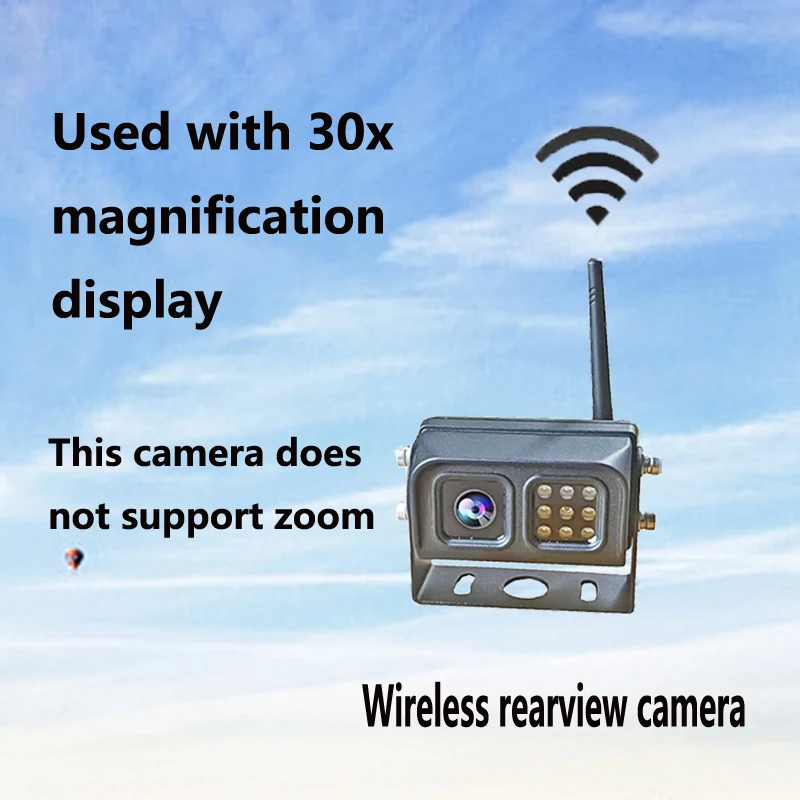 Color Name: black, Voltage: 24V - Crane wireless monitoring camera video zooming vehicle camera wireless rear camera reversing monitoringRear view cameraAHD12V24V