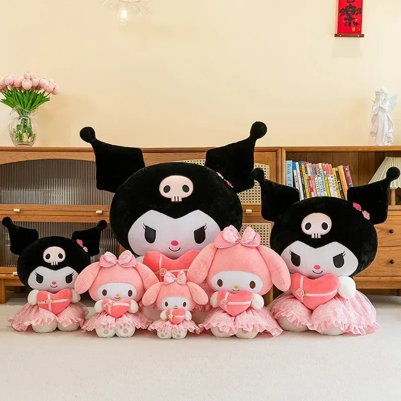 Color: LavenderBlush - Sanrio Kuromi Plush Toy30cm Cinnamoroll Melody Stuffed Doll Comfortable And Soft Plush Toy Valentine's Day Child Birthday Gift