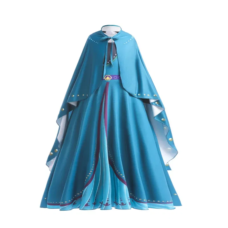 Kid Size: 4T, Color: Chocolate - Disney Frozen Anna Elsa Girls Princess Dresses Mesh Sequin Dress Kids Cosplay Snow Queen Costumes Carnival Birthday Party Gowns