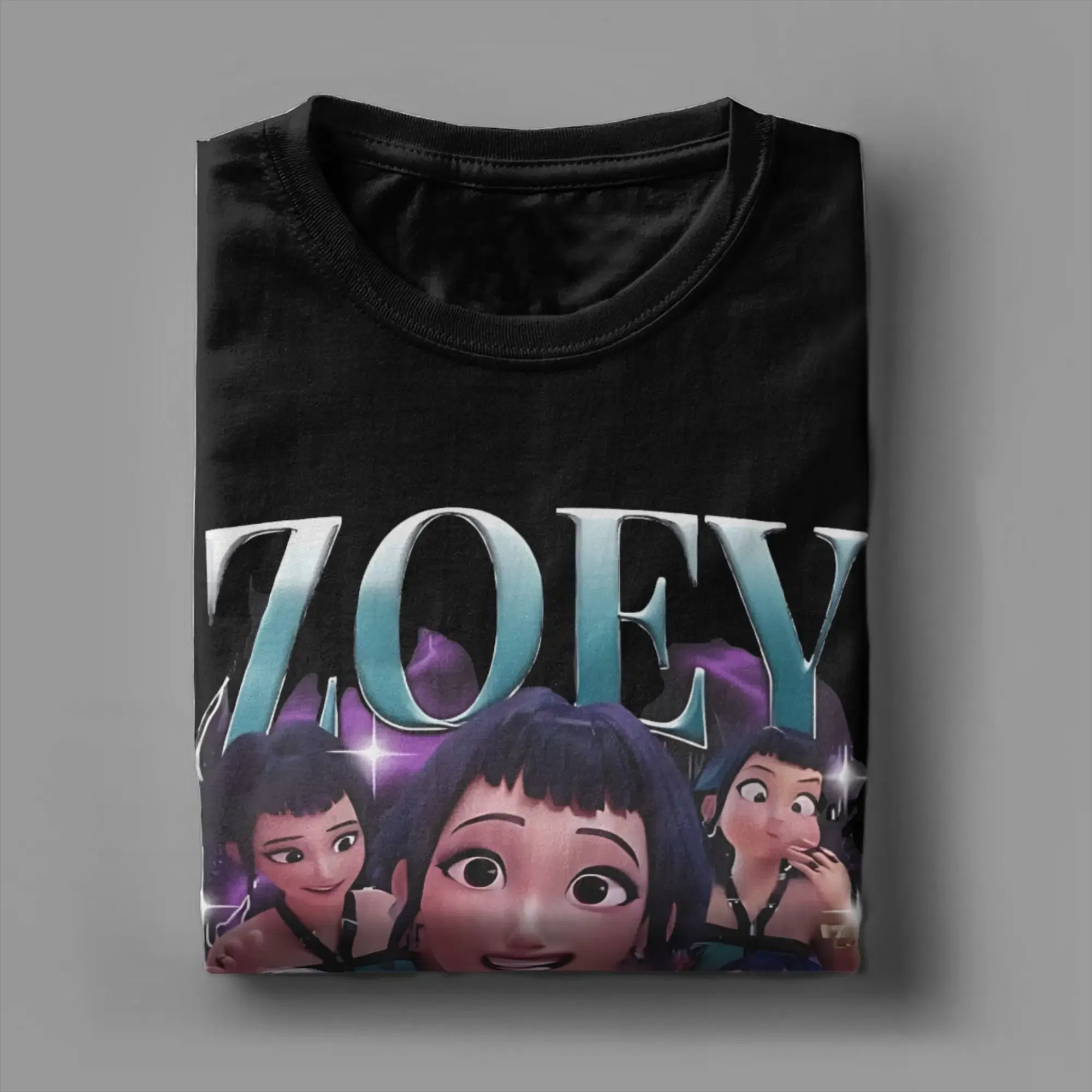 Color: Pink, Size: 6XL - Men Women T-Shirts Kpop Demon Hunters Zoey Huntrix Amazing Cotton Tees Short Sleeve T Shirt O Neck Clothes Printing