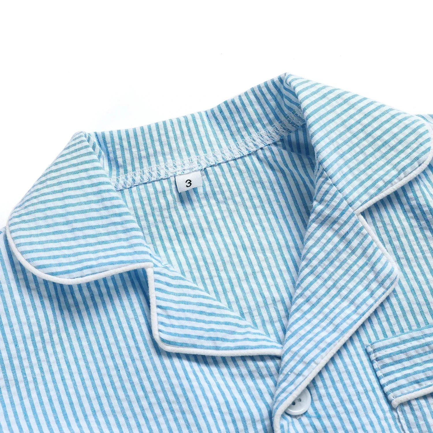 Color: Red, Ships From: CHINA, Kid Size: 4T - Ruffkids 100% Cotton Summer Kids Pajamas Sleepwear Seersucker Striped Matching Pjs Boys Clothes Loungewear Girls Pyjamas Set