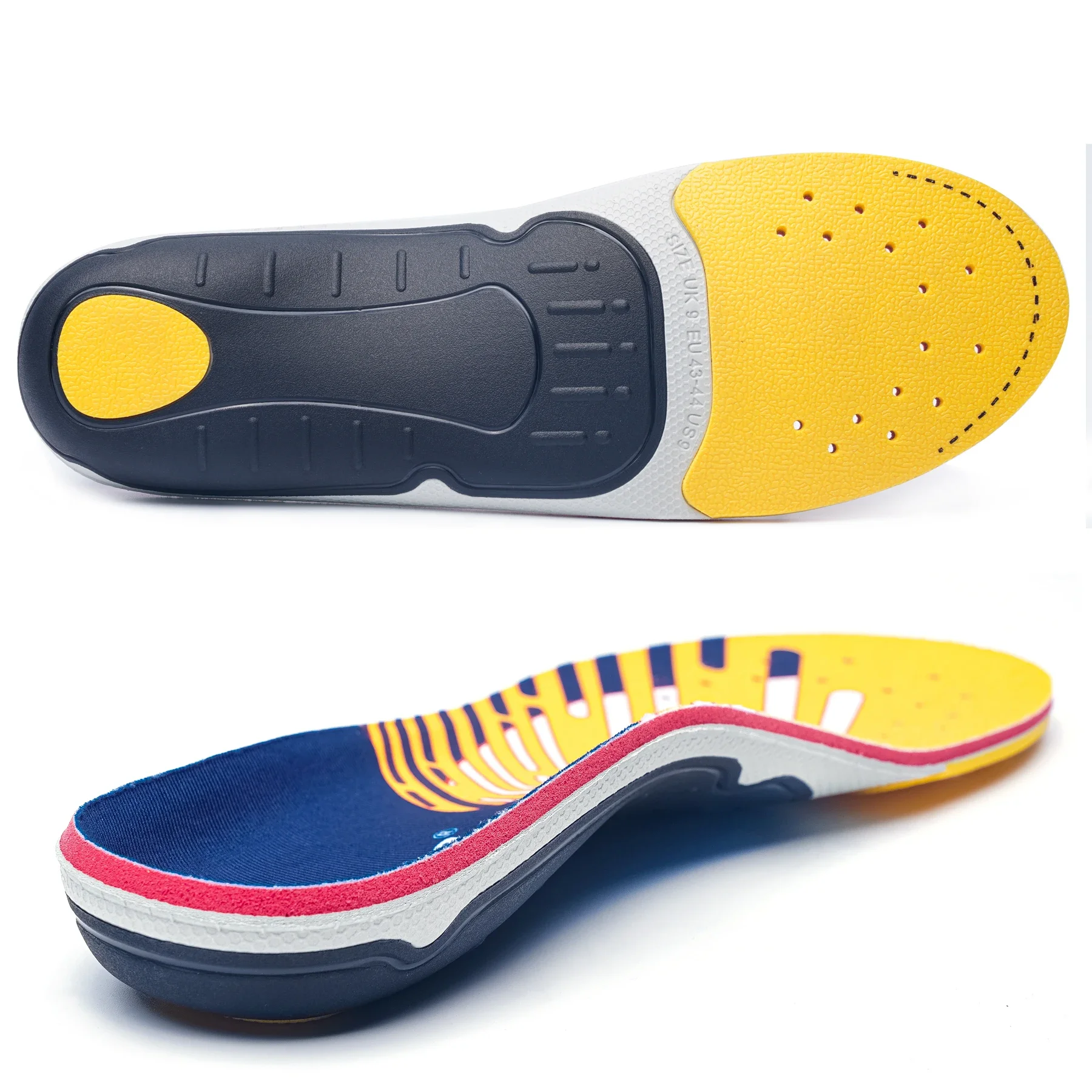 Color: Blue, Shoe Size: 19.5 - Severe Flat Foot Orthotic Insole Plantar Fasciitis Relieve Heel Pain Arch Support Shoes Insert For Women Men Sneakers Boots Sole