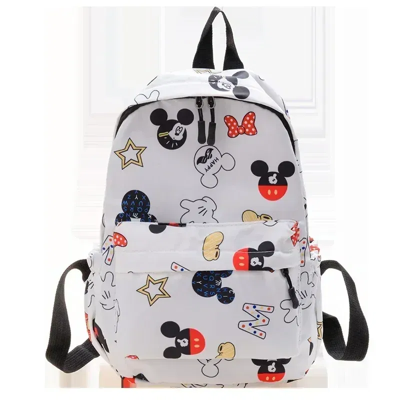Color: Pink - MINISO Disney 2025 New Cute Cartoon Mickey & Minnie Portable Large Capacity Student Backpack Teenage Casual Fashion Schoolbag