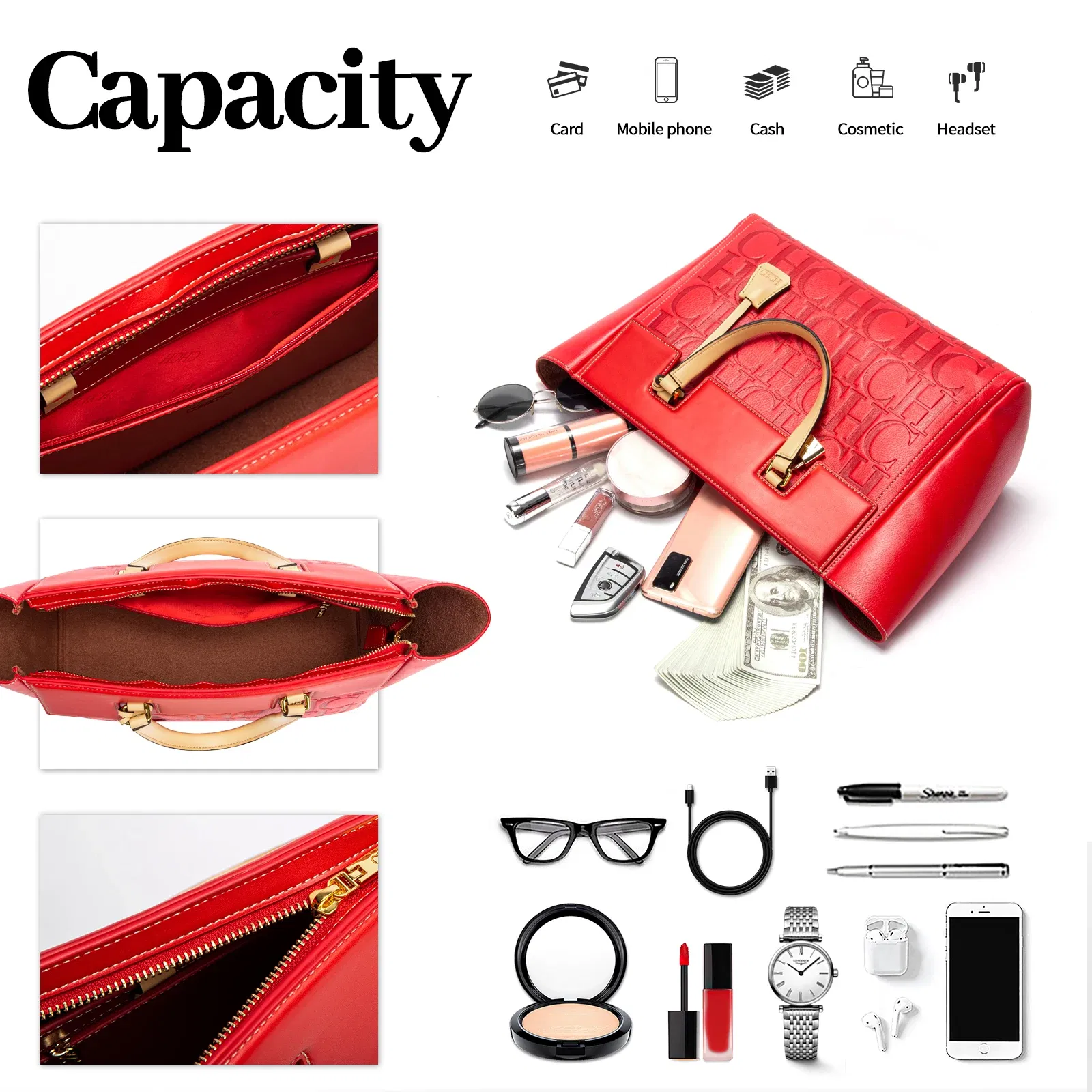 Color: Blue - Luxury Exquisite Retro Multi Functional Multi Occasion Flower Handbag Women's New Large Capacity Handbag