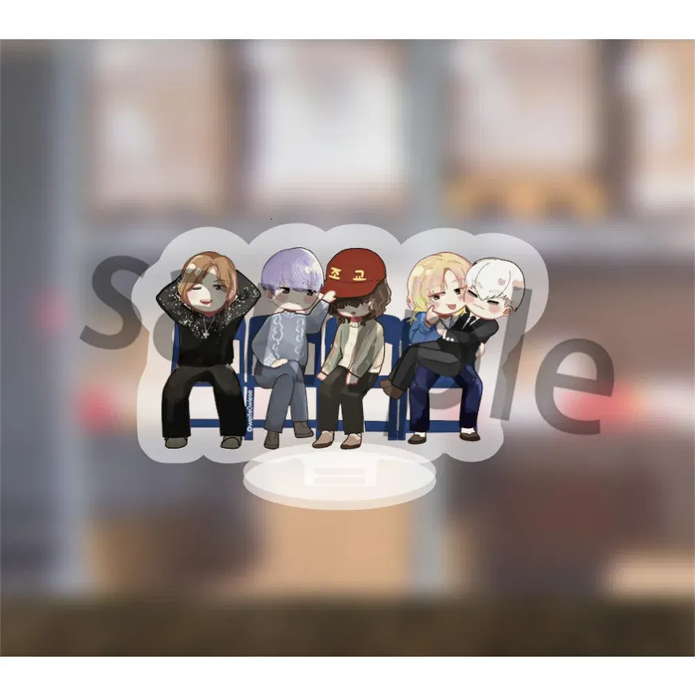 Color: champagne, Size: 10 cm, Ships From: CHINA - Popular Anime The Infinity Cartoon Figure Acrylic Stand Model Cherry Blossom Hasegawa Langa Bag Pendant Skateboard Fans For Gift