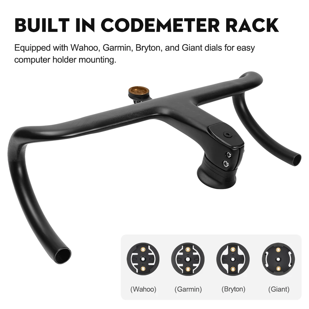 Color: Burgundy - TOSEEK Carbon Handlebar Road Carbon handlebar Drop bar T800 Carbon Integrated Handlebar Di2 Bicycle Accessories Carbon Drop bar