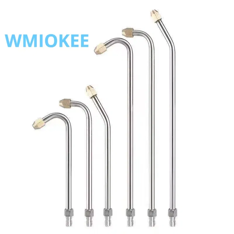 Color: Light Grey - 25?°/90?°/U High Pressure Washer Extension Wand With 1/4 Quick Connector Lance Spear With CurvedHead Rod Cleaning Tool for car