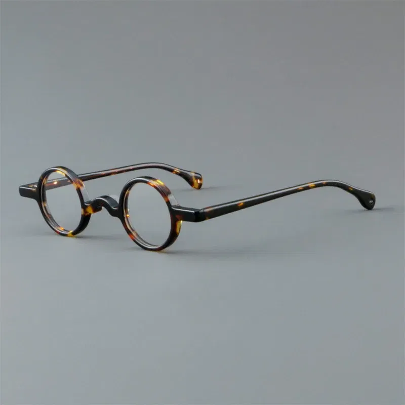 Frame Color: Yellow, Eye Prescription: 0 - VCKA Photochromic Acetate Myopia Glasses Men Retro Small Round Frames Women Custom prescription Anti-Blue Eyewear -0.5 TO -10