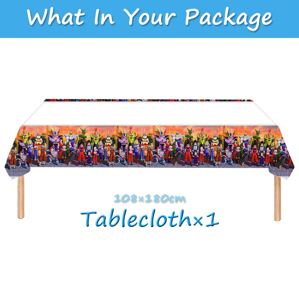 Color: multi, Ships From: CHINA - Goku Dragon Ball Z Kids Birthday Party Gift Decoration Boy Tableware Party Supplies Plate Cup Tablecloth Foil Balloon CakeTopper