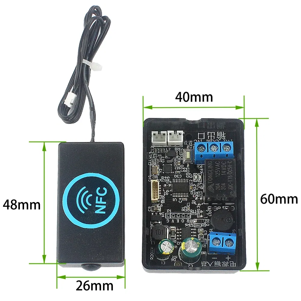 Color: Blue - Mobile phone NFC fingerprint relay control module DC10V-120V IC card induction access controller Switch locomotive car unlock