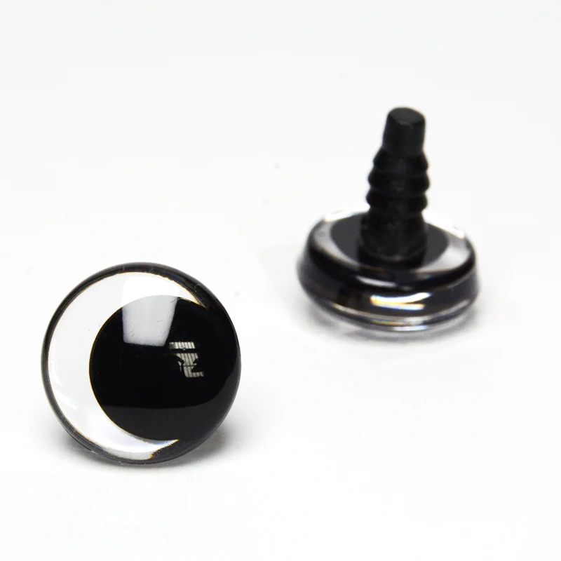 Color: WHITE, Size: 30-50cm - 20pcs 12mm 14 16 18 20 25 30mm 3D Cartoon Clear toy animal safety strange eyes doll eyes eyes with hard washer-size option