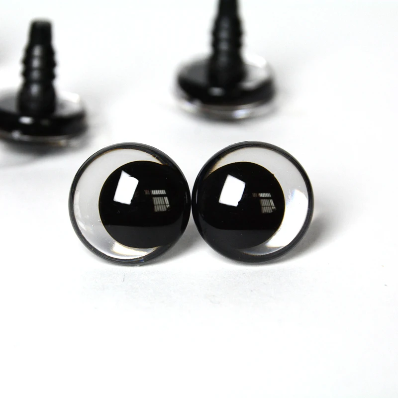 Color: WHITE, Size: 30-50cm - 20pcs 12mm 14 16 18 20 25 30mm 3D Cartoon Clear toy animal safety strange eyes doll eyes eyes with hard washer-size option