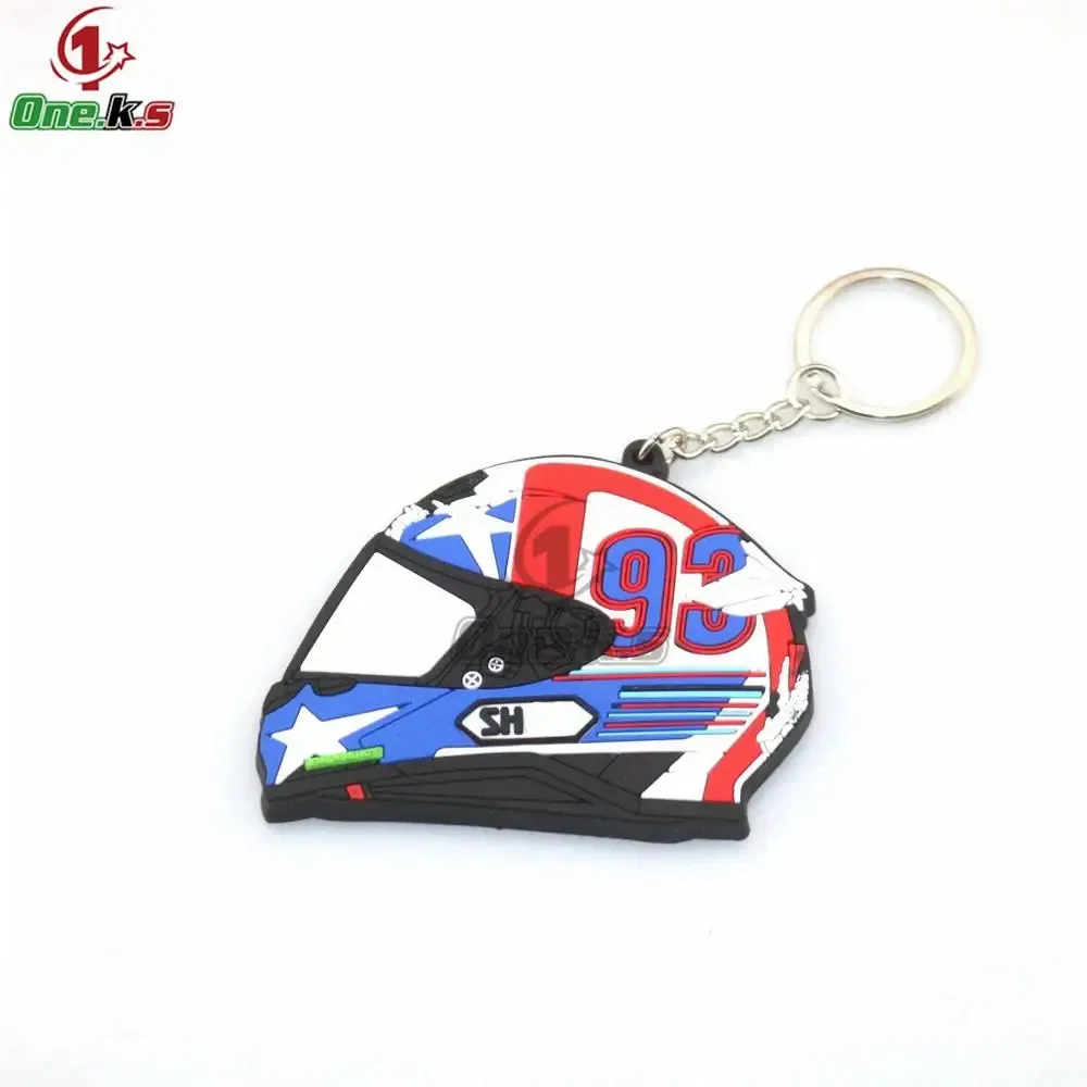 Color: Lavender - Rubber Motorcycle Key Ring Key Chain cool keychain 3D Soft For motorcycle helmet 93 AGV