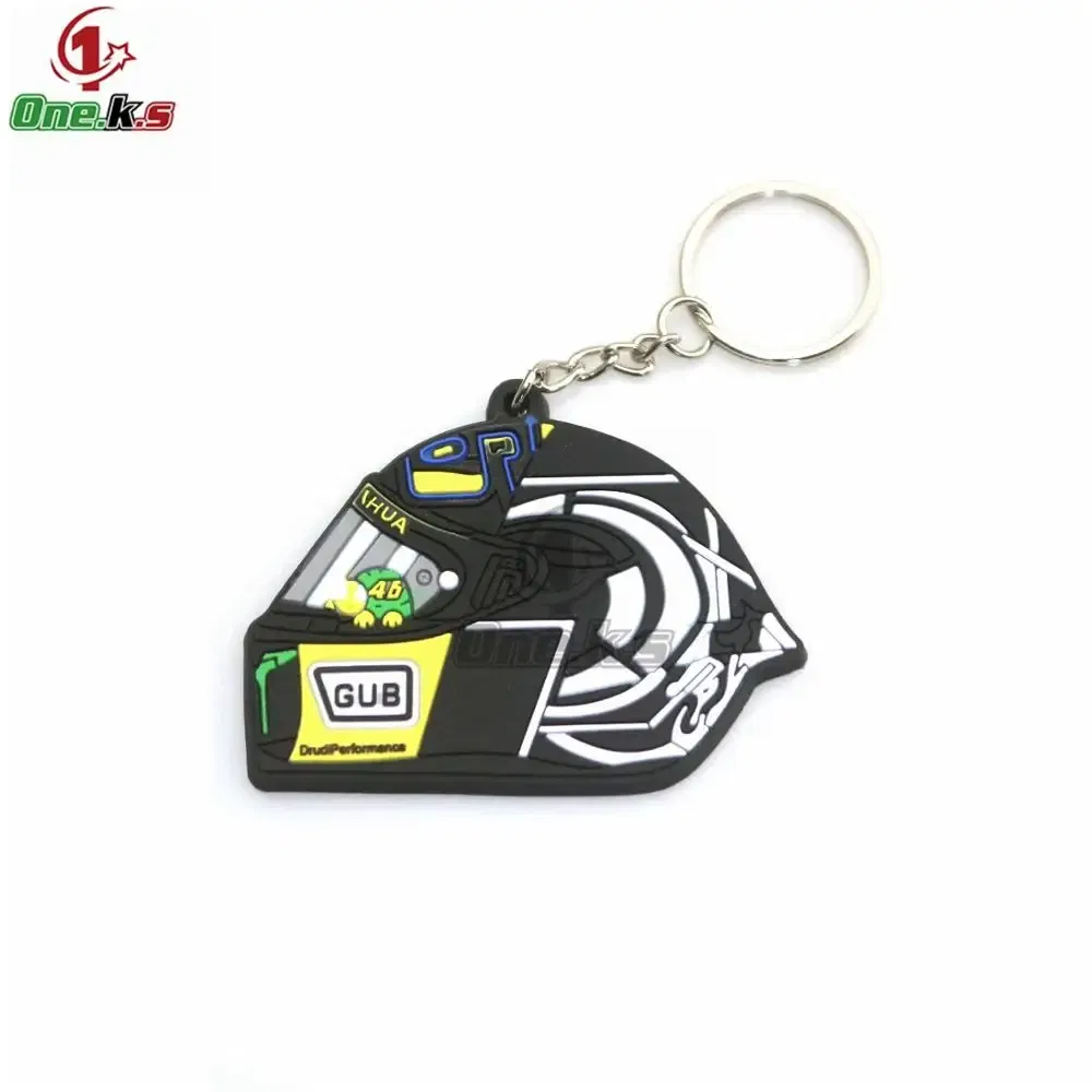 Color: Lavender - Rubber Motorcycle Key Ring Key Chain cool keychain 3D Soft For motorcycle helmet 93 AGV