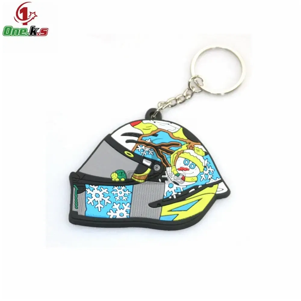 Color: Lavender - Rubber Motorcycle Key Ring Key Chain cool keychain 3D Soft For motorcycle helmet 93 AGV