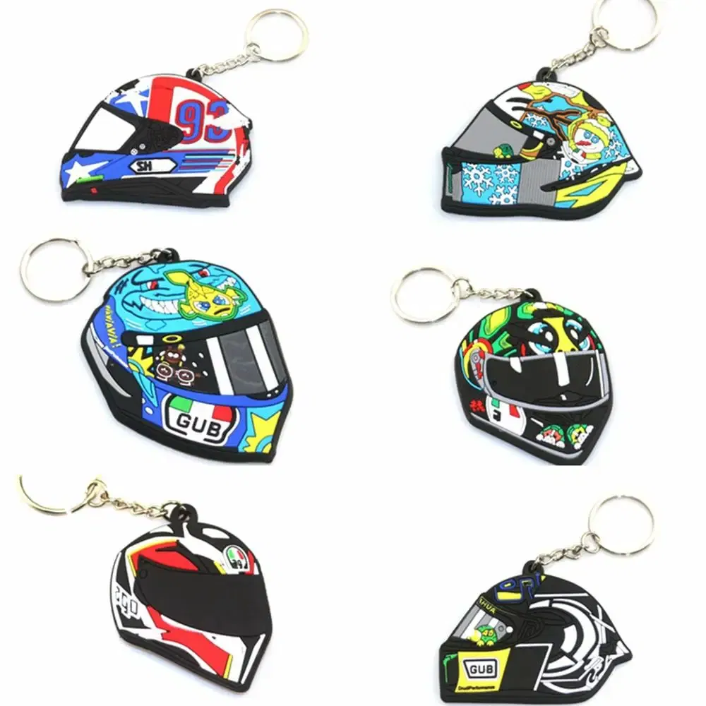 Color: Lavender - Rubber Motorcycle Key Ring Key Chain cool keychain 3D Soft For motorcycle helmet 93 AGV