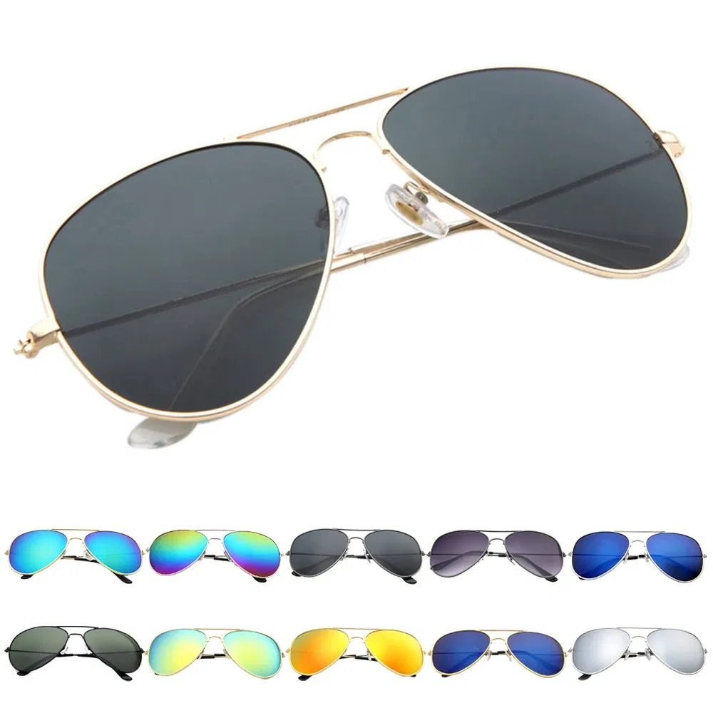 Lenses Color: Navy Blue, Frame Color: other - FOENIXSONG Fashion Sunglasses for Women Men Pilot Round Gradient Mirror Women's Glasses Oculos Lentes Gafas De Sol