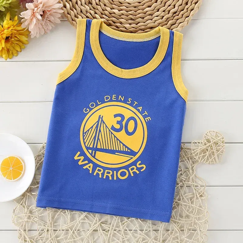 Color: Gold, Kid Size: 6 - Summer Kids Tops Clothes Tank Sleeveless Breathable Cotton Children T-shirt Vest Top Clothing Outfit Cartoon Boys Girls 0-7Years