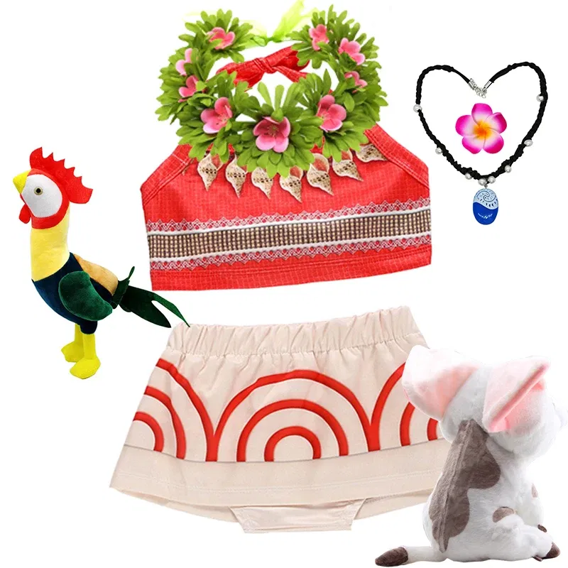 Color: Blue, Kid Size: 12 - Little Girls Dress up Moana Baby Kids Two Pieces Set Top +Pants Infant Vaiana Role Play Festival Princess Costume Casual Clothes