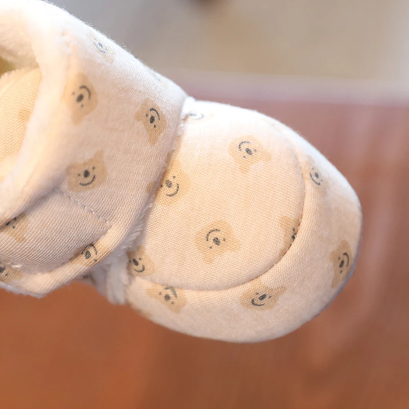 Color: light green, Baby Age: 7-12 Months - Winter New Cute Cartoon Baby Booties Boy Girl Boots Cotton Soft-Sole Non-Slip Warm Toddler First Walkers Infant Crib Shoes