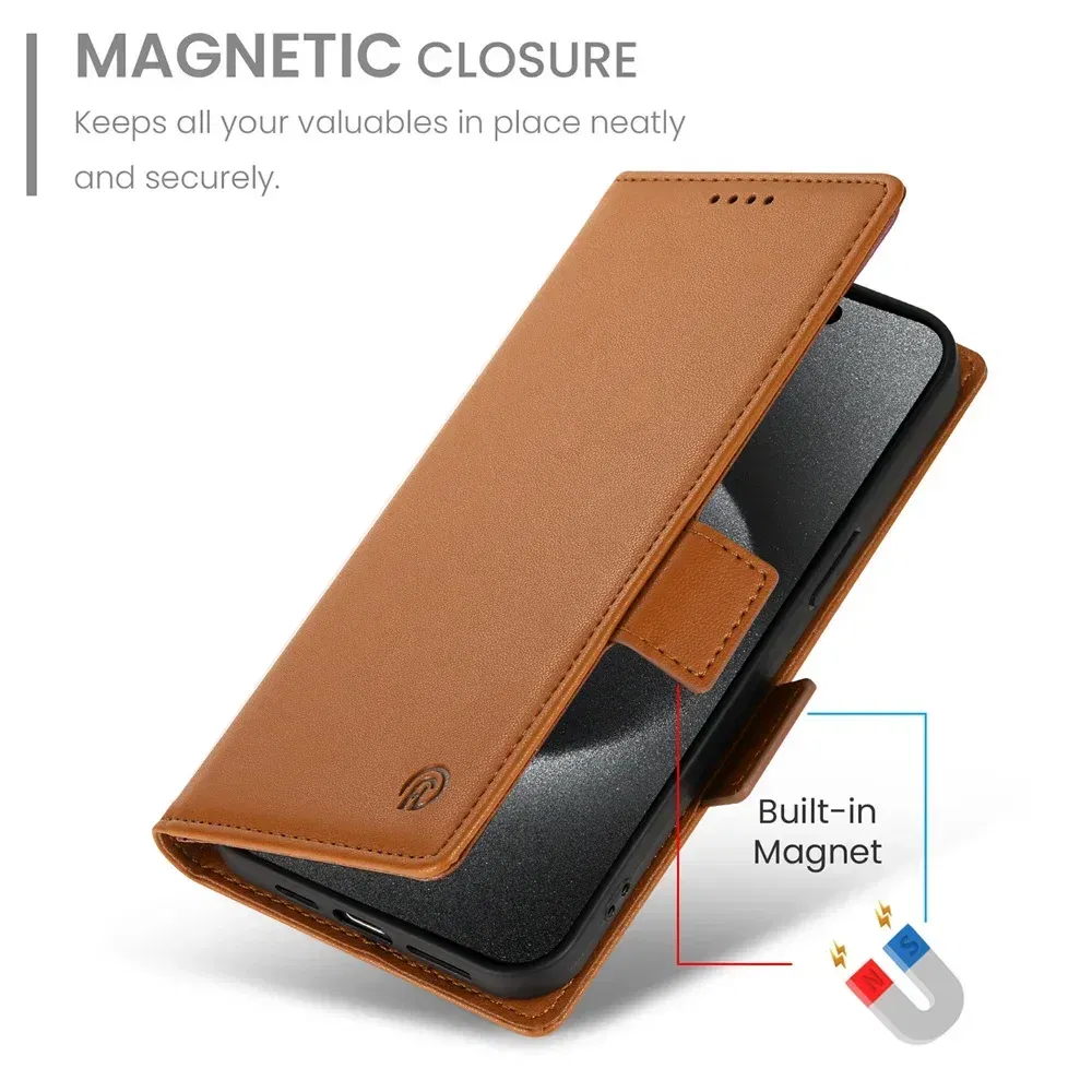 Color: Red, Material: Neoprene - PU Leather Flip Phone Case For iPhone 16 15 Pro Max 16E 14 13 1211 XS Max XR X 8 7 Plus SE KickStand Cards Solt Wallet Cover