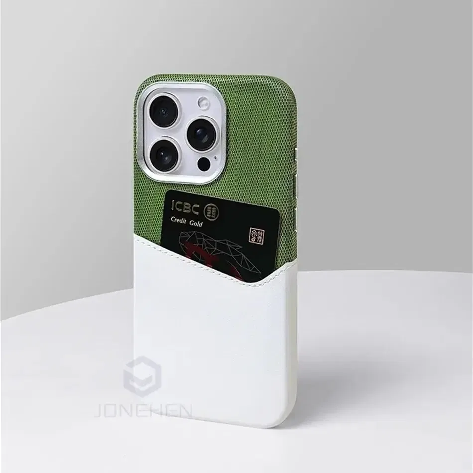 Color: Blue, Material: Silicon - For Magsafe Card Holder Leather Case For iPhone 16 15 13 12 17 Pro Max 14 Plus Pocket Wireless Charge Alloy Lens Magnetic Cover