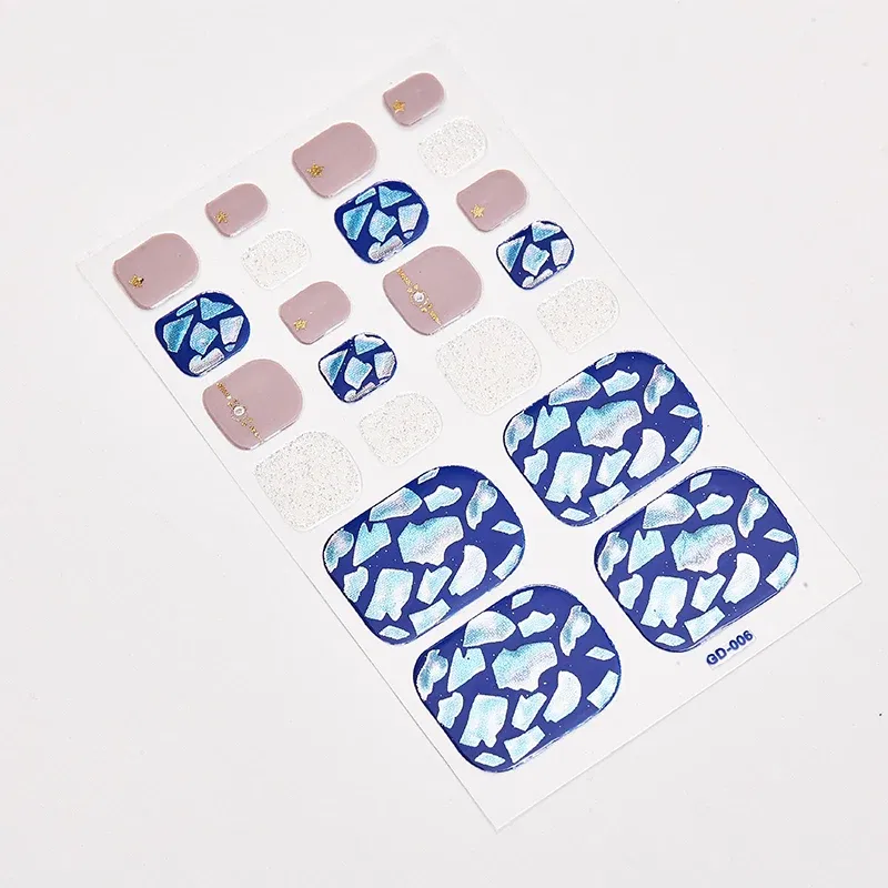 Color: Red - 22 Tips/Sheet Manicure Decoration Full Beauty Novidades Nails Sticker Designer Nail Accesoires Sticker For Nails Nail Art