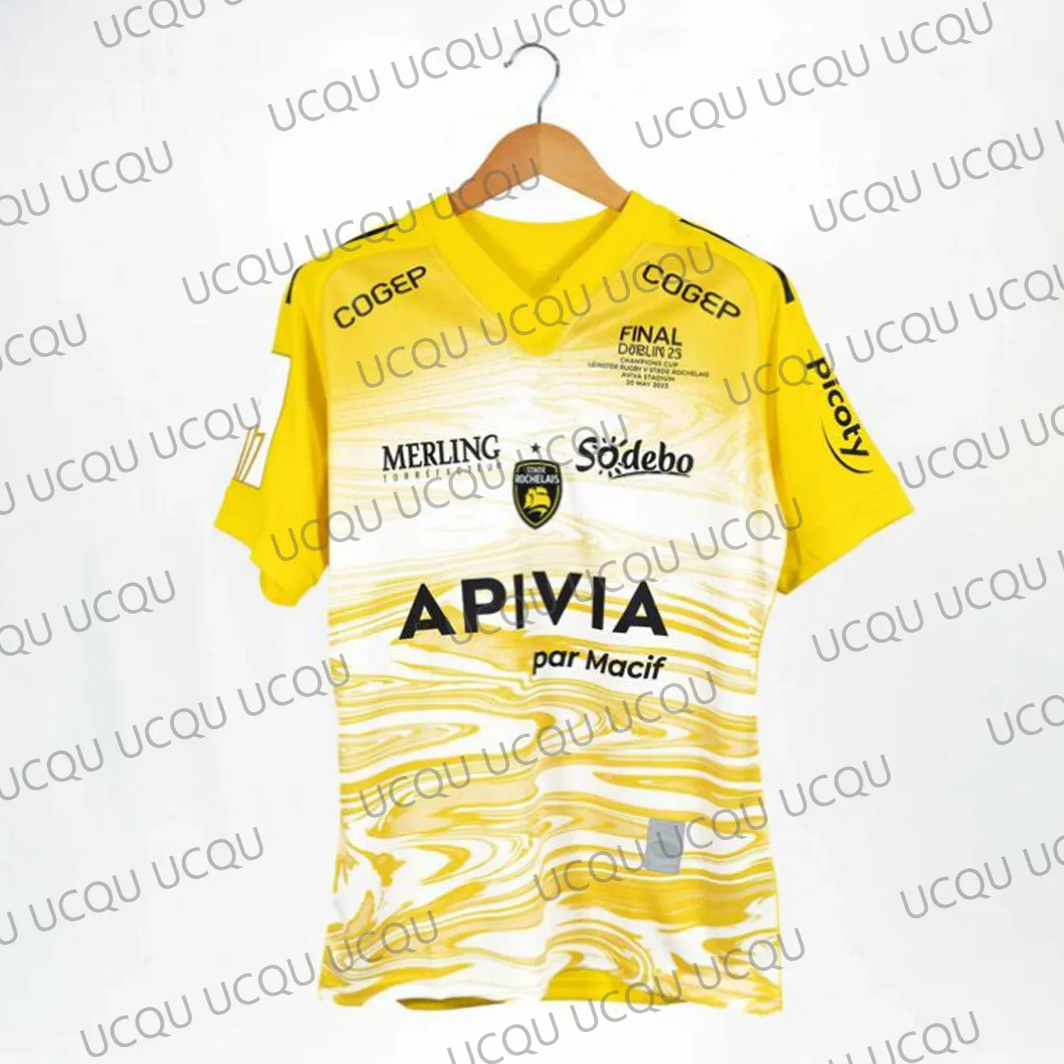 Color: Blue, Kid Size: 14 - 2025 New Arriavl France Rugly Jersey 24-25 Game Jersey Oversized Stade Rochelais Football Short Sleeve Tops