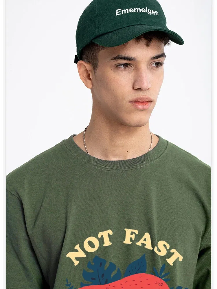 Color: green, Size: XXL - Not Fast Not Furious Sloth Cute Print Men Tee Shirts Breathable Cotton Tops Street Fashion T-shirt Women Casual Summer T Shirts