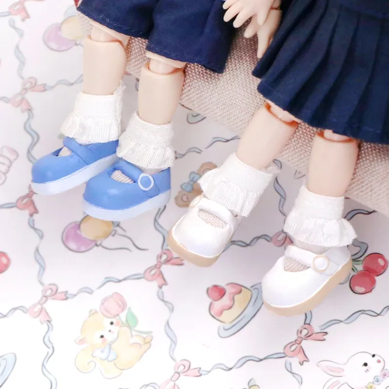Color: WHITE, Size: Other - Plastic OB11 Student Shoes Obitsu 11 Doll Shoes ob11 Doll Pointy Toe Shoes Diy Toys For dod Ddf Body9 1/12 Bjd Gsc Bjd Doll