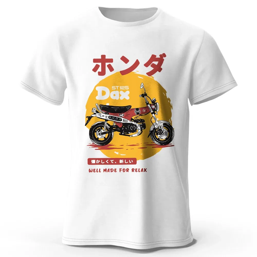 Color: Beige, Size: XL - Retro Bike Art T-Shirt 100% Premium Cotton Slim Fit Hand Painted Motorcycle Graphic Tee for Riding Enthusiasts