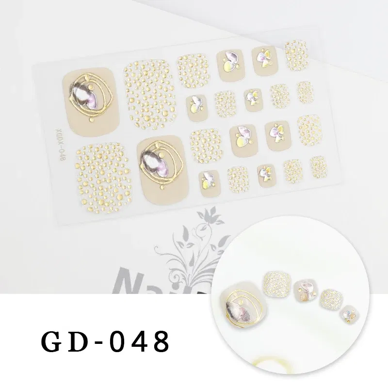 Color: NUDE - Colorful Nail Stickers Foot Shiny Glitter Nails Charms Full Cover Self-Adhesive Nail Polish Stickers for Nails Art