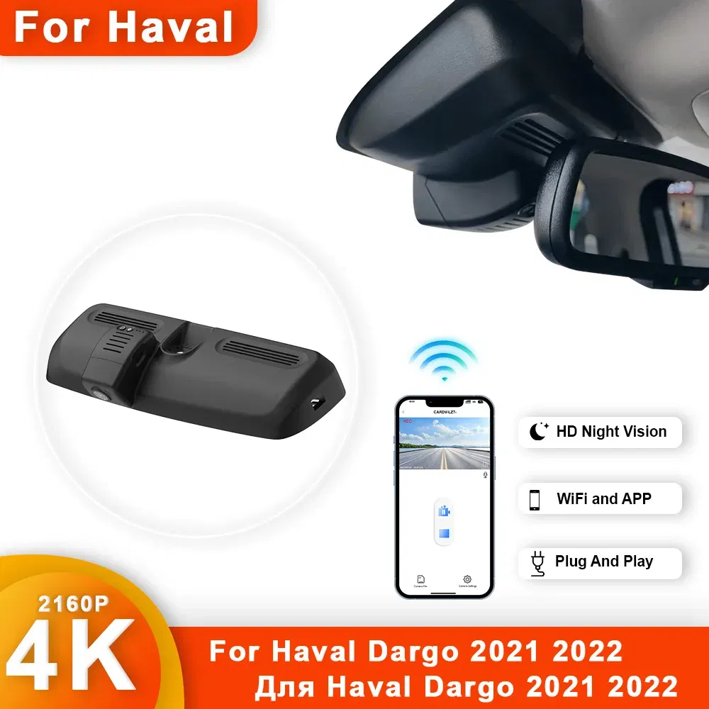Color Name: Orange, , Sd Card Memory: None - For Haval Dargo 2021 2022 Front and Rear 4K Dash Cam for Car Camera Recorder Dashcam WIFI Car Dvr Recording Devices Accessories