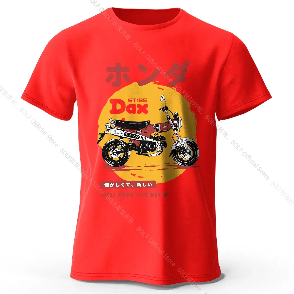 Color: Red, Size: XXXL - Retro Bike Art T-Shirt 100% Premium Cotton Slim Fit Hand Painted Motorcycle Graphic Tee for Riding Enthusiasts