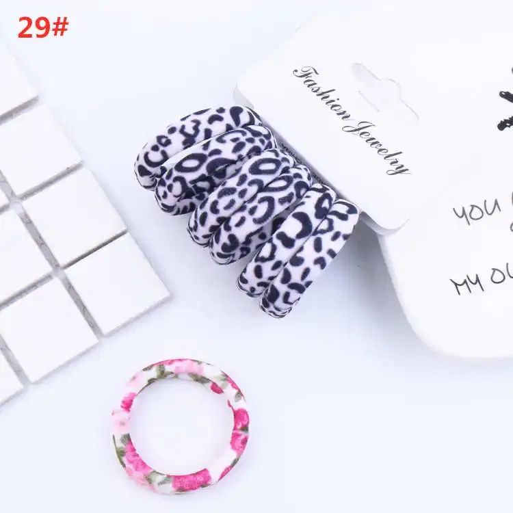 Color: Champagne, Ships From: CHINA - 6PCS/Sett Cute Girls Elastic Hair Bands Scrunchies Ponytail Holder Rubber Bands Hair Ties Sweet Kids Hair Rope Hair Accessories
