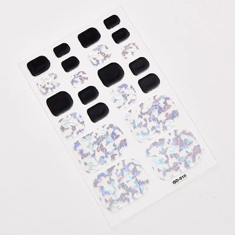 Color: SKY BLUE - 22 Tips/Sheet Women Salon Nail Wraps DIY Self Adhesive Nail Sticker Decals Plain Stickers Nails Sticker Designer Designed