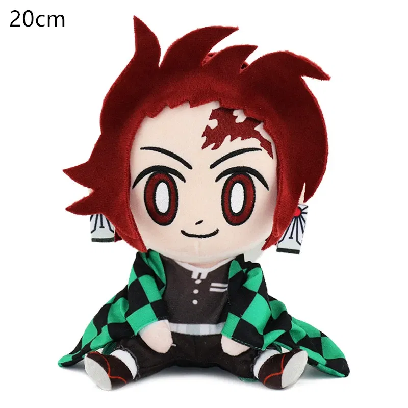 Color: WHITE, Height: 0-10cm - 20CM New Product Japanese Anime Ghost Slayer: Blade Plush Doll Tanjiro Nezuko Game Peripheral Children's Doll Kawaii Pillow