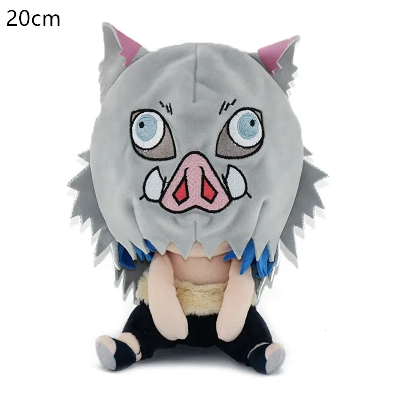 Color: WHITE, Height: 0-10cm - 20CM New Product Japanese Anime Ghost Slayer: Blade Plush Doll Tanjiro Nezuko Game Peripheral Children's Doll Kawaii Pillow