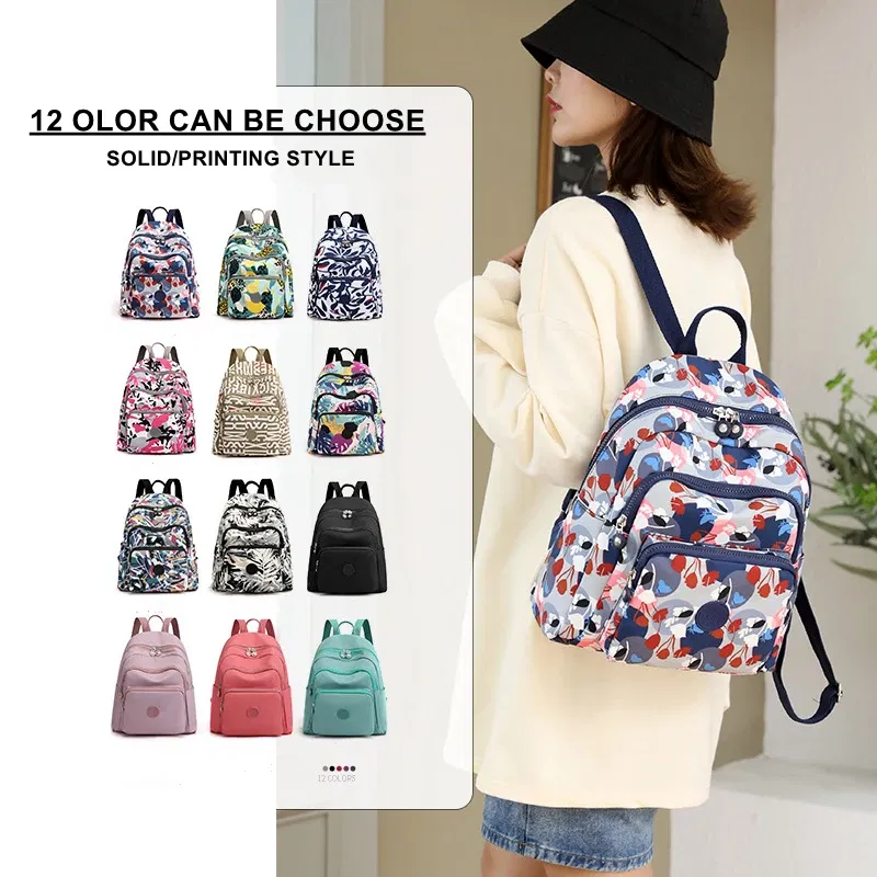 Color: GRAY - Printing Backpack for Women Travel High Capacity Waterproof College Backpack Trendy Women Laptop School Bags Cute Girl
