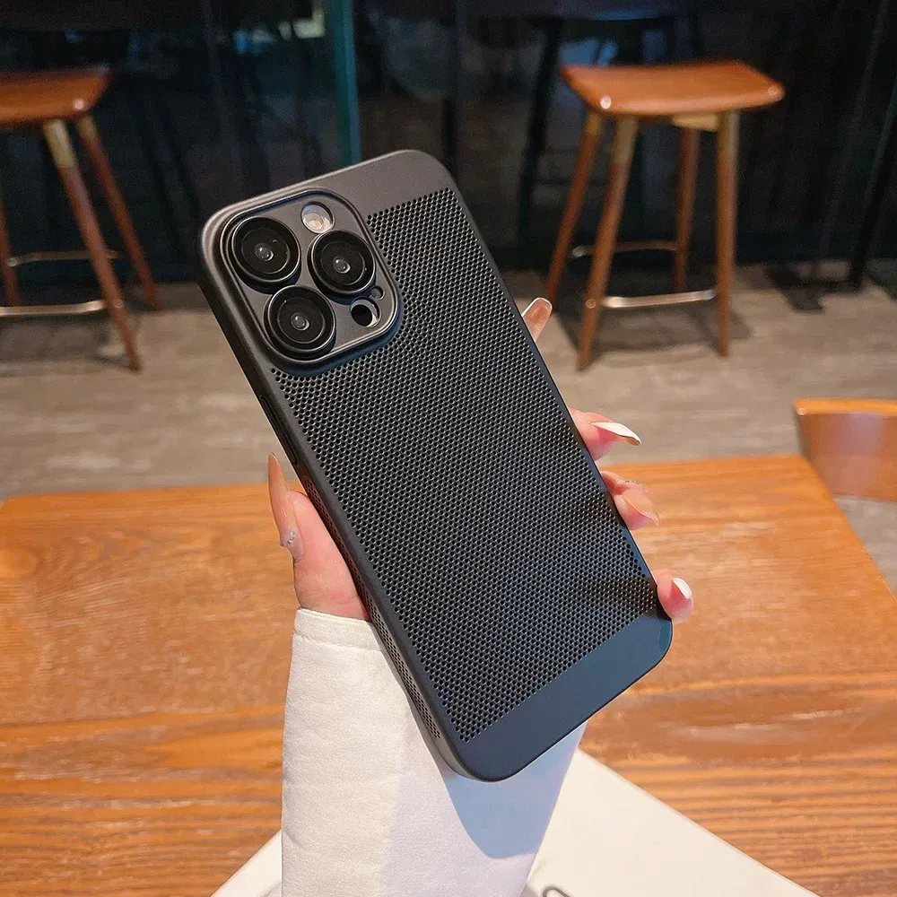 Color: pink, Compatible-Phone Models: For iPhone 13 Pro Max, Ships From: CHINA - Breathable Heat Dissipation Cooling Case For iPhone 16 Pro Max 15 14 13 12 11 PC Hard Back Cover