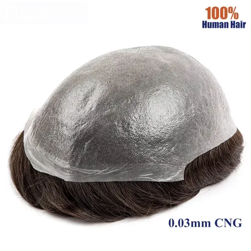 Toupee Density: 110%, Toupee Color: 3#, Toupee Size: 8x10, Toupee Design: free, Length: 6 inches - Toupee For Men Ultra-Thin Skin 0.03MM Microskin Male Hair Prosthesis Premier Toupee for Men Men's Wig 100% Natural Human Hair
