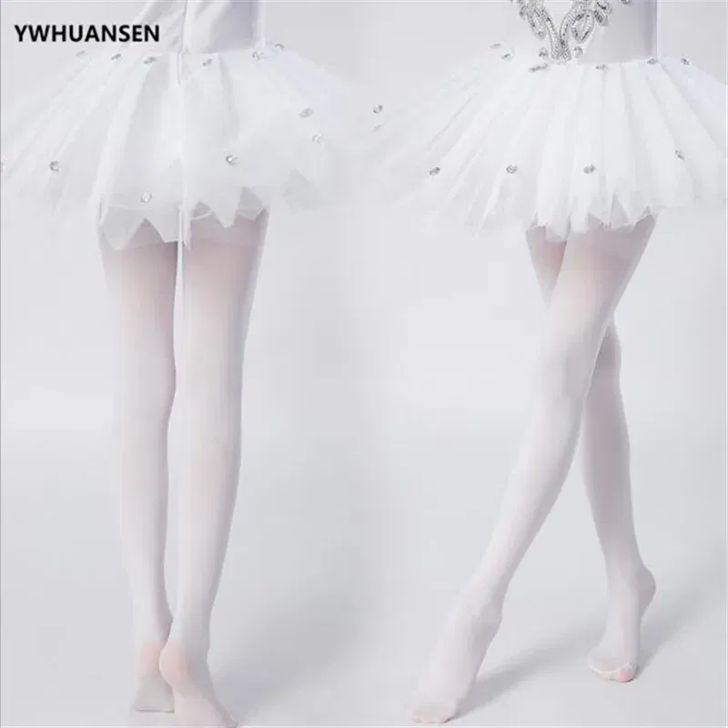 Color: green, Size: M - 1/2/4/6/8 Pairs/lot Spring Summer Candy Kids Pantyhose Ballet Dance Tights for Girls Stocking Children Velvet Solid White