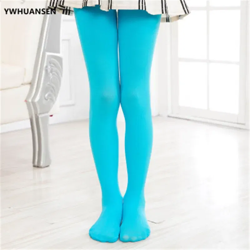 Color: green, Size: M - 1/2/4/6/8 Pairs/lot Spring Summer Candy Kids Pantyhose Ballet Dance Tights for Girls Stocking Children Velvet Solid White
