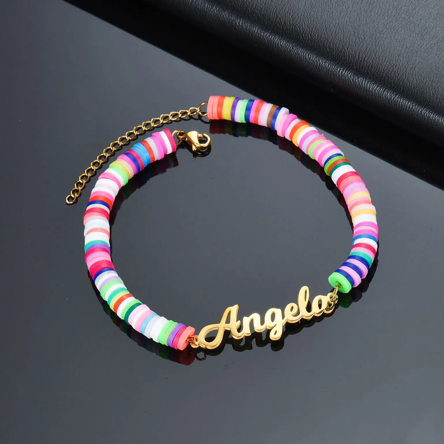Metal Color: pink, Length: 21cm, Main Stone Color: Silver - Atoztide Personalized Custom Name Bracelet for Women Men Stainless Steel 10mm Cuban Chain Nameplate Handmade Bangle Jewelry Gift