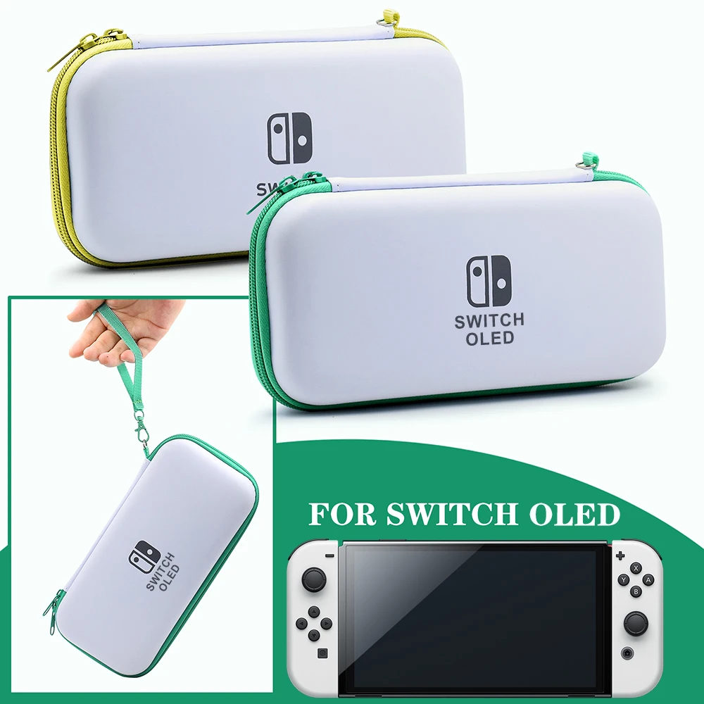 Color: Pink - Case Kit For Nintend Switch OLED Console Carrying Case Protective Pouch Hard Shell Clear Cover For Switch Oled WIth Film Glass