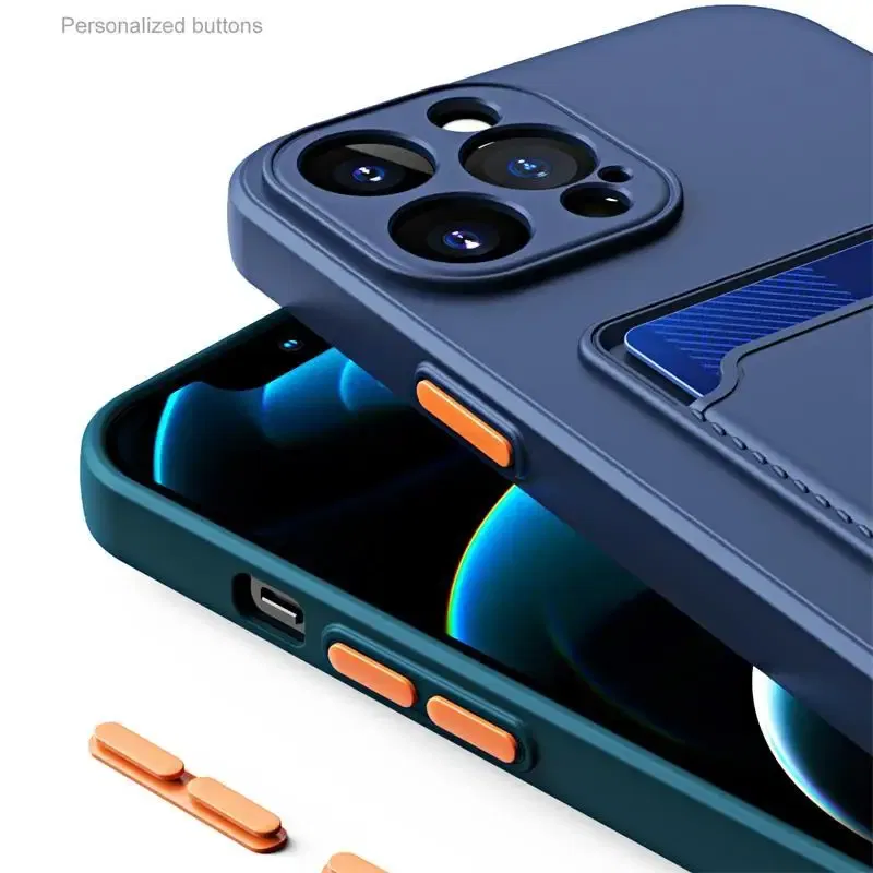 Color: Beige, Material: Neoprene - Card Holder Wallet Case For Samsung Galaxy A32 A53 A33 A13 A52 5G Case on A72 A22 A12 A51 A71 Shockproof Liquid Silicone Cover