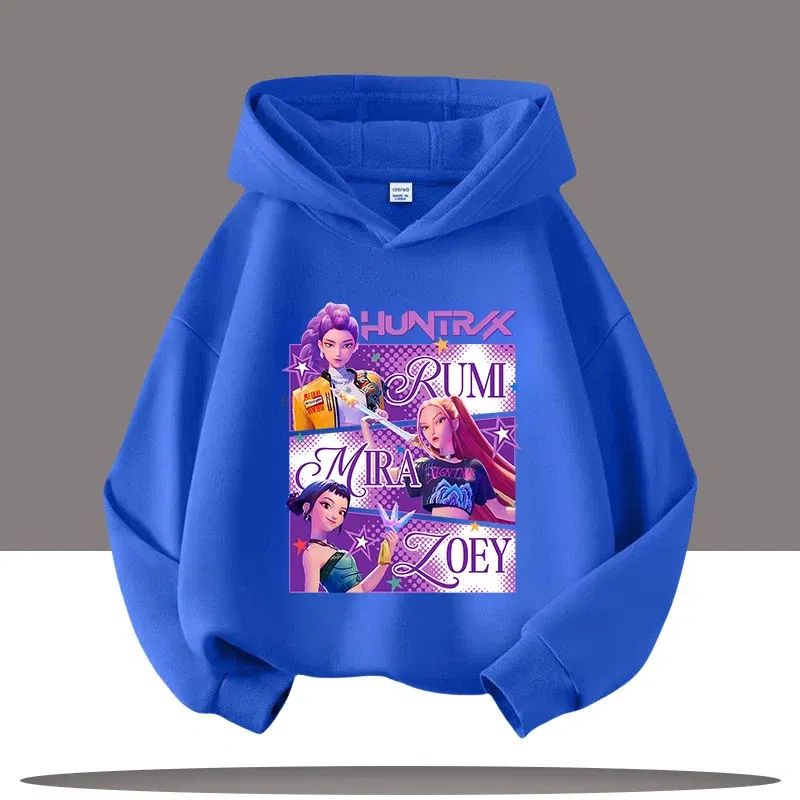 Color: Lavender, Kid Size: 6 - Y2K KPop Demon Hunters Hoodies Teenage Girls Boys Rumi KPop Demon Hunters Hoody Autumn Casual Long Sleeve Children's Clothing
