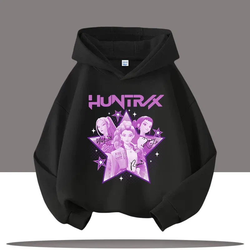 Color: Lavender, Kid Size: 6 - Y2K KPop Demon Hunters Hoodies Teenage Girls Boys Rumi KPop Demon Hunters Hoody Autumn Casual Long Sleeve Children's Clothing